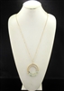 QN4278 GOLD SEMI PRECIOUS BEADED LONG NECKLACE