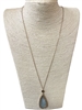 QN4503 TEARDROP  SEMI-PRECIOUS STONE LONG  NECKLACE