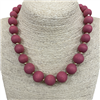 QN4510 BEADED  SHORT WOODEN NECKLACE