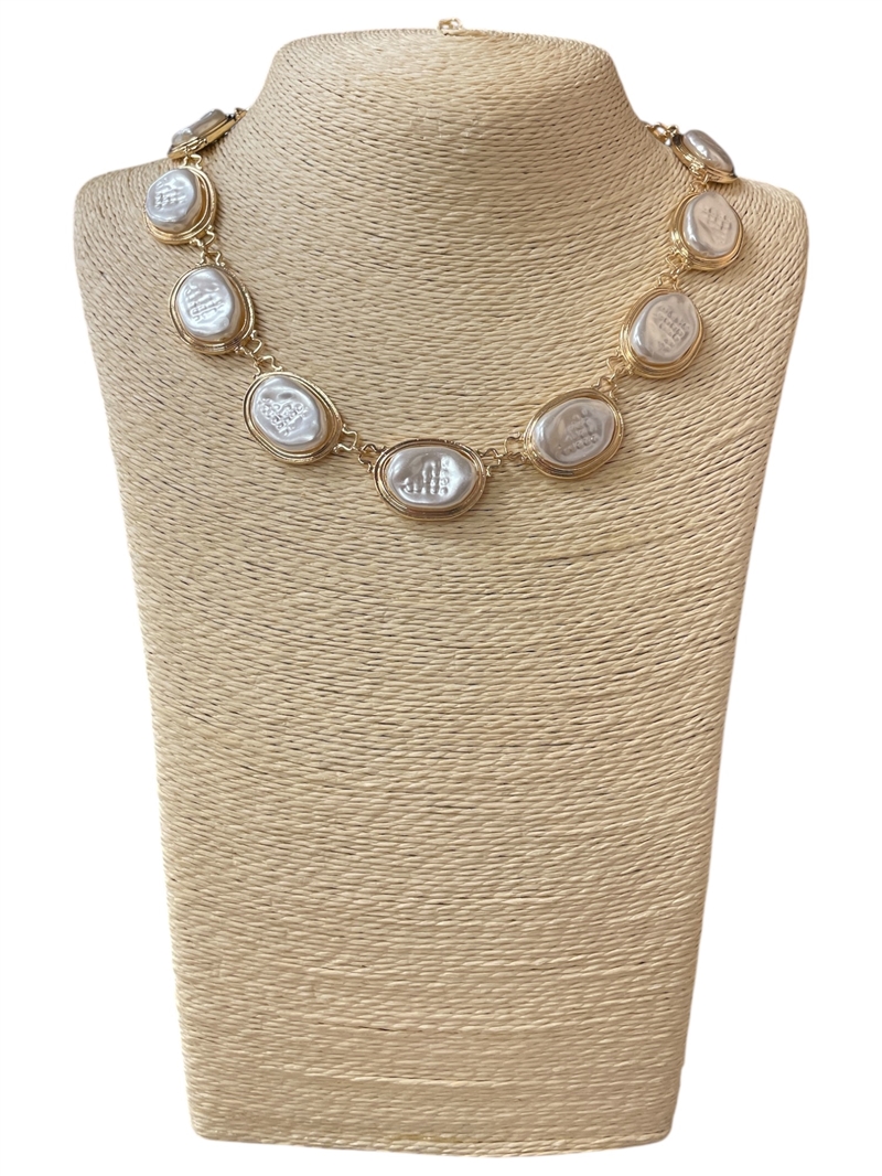QN4697  BEADED PEARLSHORT NECKLACE