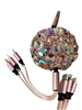 R003 PINK CHUNKY STONE 3 IN 1 RETRACTABLE MULTIPLE CHARGERS