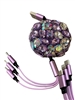 R004 PURPLE CHUNKY STONE 3 IN 1 RETRACTABLE MULTIPLE CHARGERS