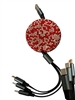 R009 RED ROUND 3 IN 1 RETRACTABLE MULTIPLE CHARGERS