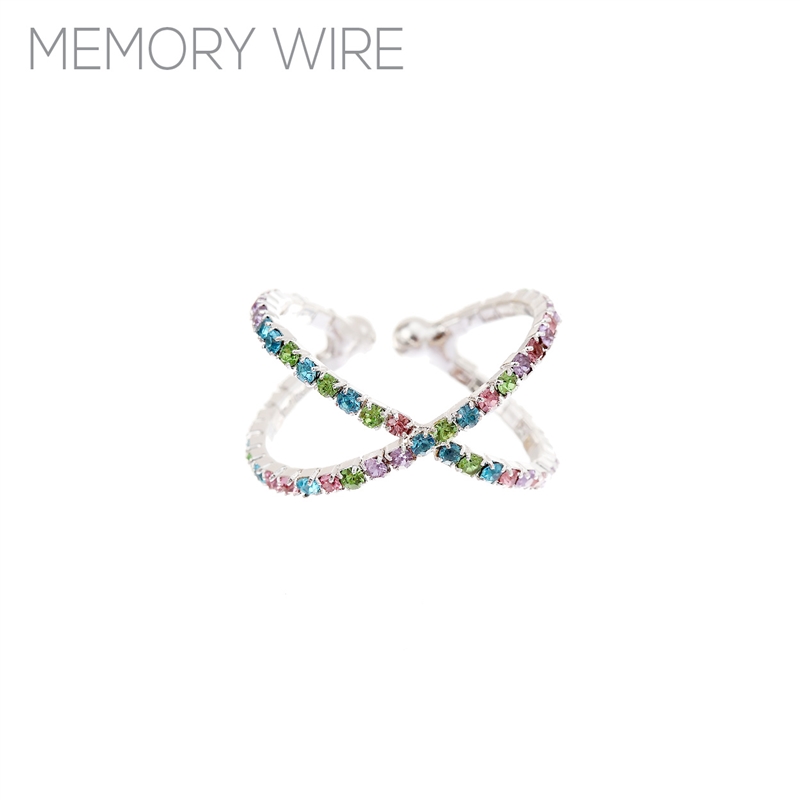 R1379 RHINESTONE MEMORY WIRE RING