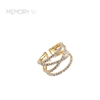 R1406 GOLD WIRE CROSSOVER CUFF RING
