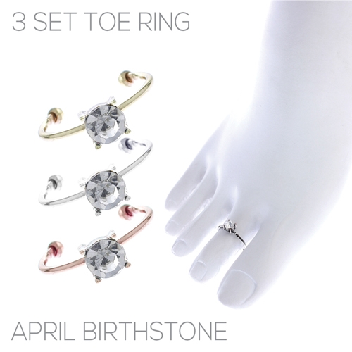 R1464TCR SET OF 3 TOE RING