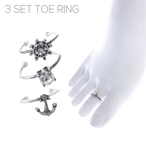 R1472TCR SET OF 3 TOE RING