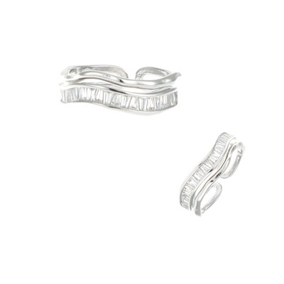 R1552 BAGUETTE WAVY STACKED RING