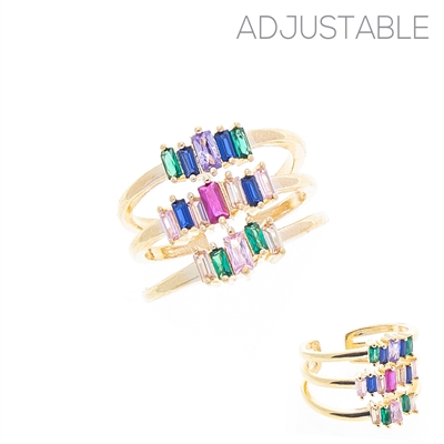 R1561 MULTI STAKED BAUGETTE RING
