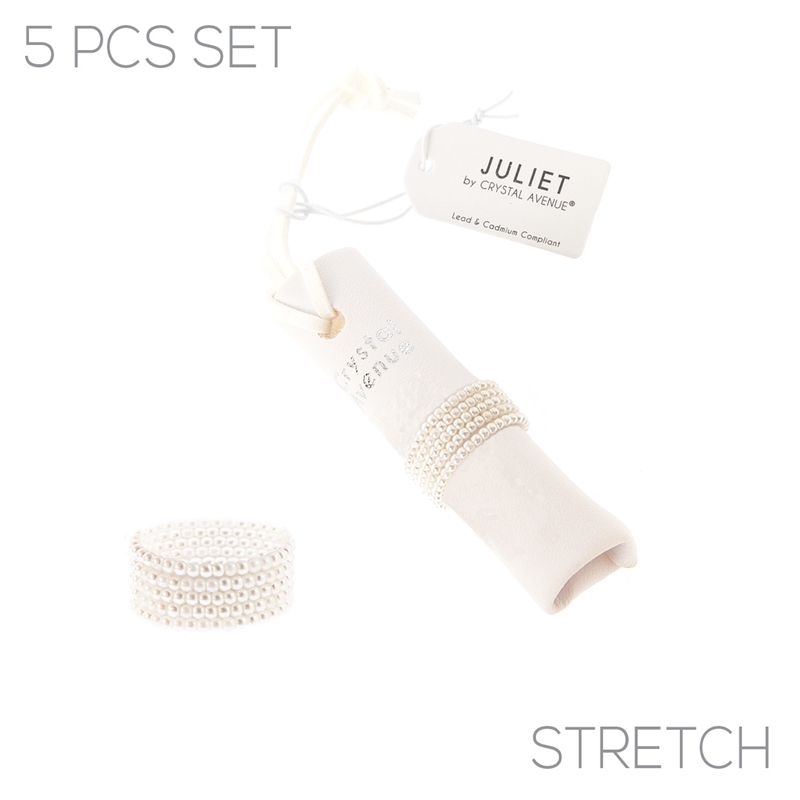 R1611 PEARL 5PCS BEADED RING