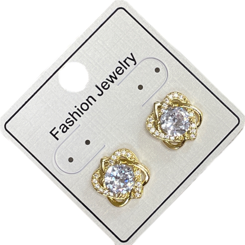 R295 RHINESTONE FLOWER EARRINGS