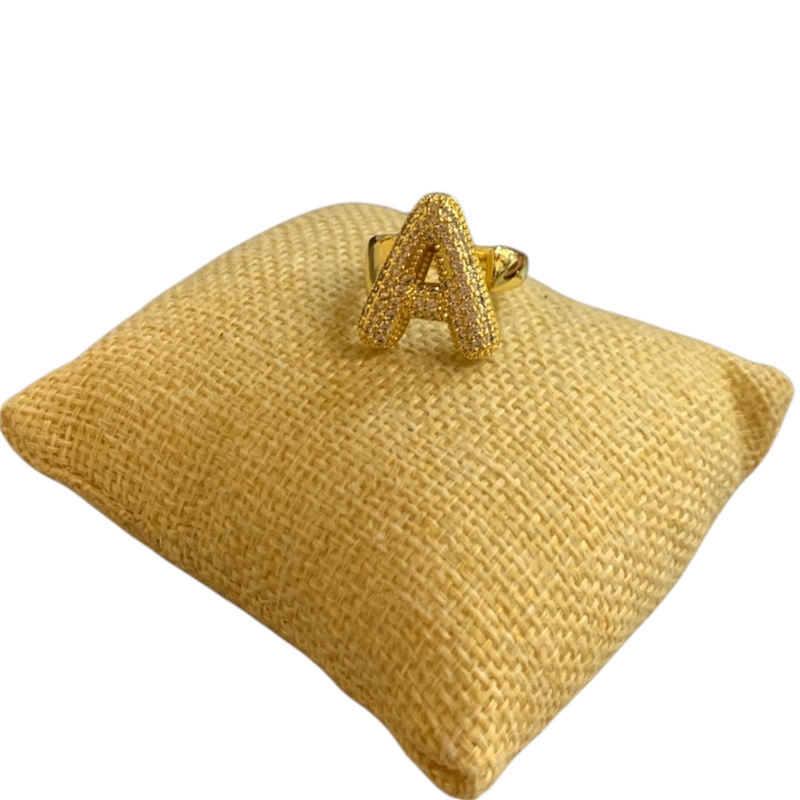 RG0A GOLD A LETTER ADJUSTABLE RING