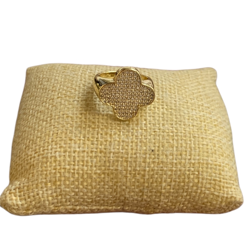 RG12 PAVED CLOVER ADJUSTABLE RING