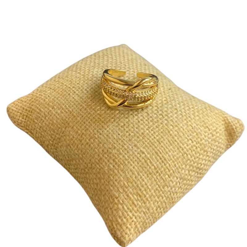 RG31 GOLD TWIRLED ADJUSTABLE RING