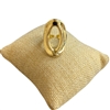 RG32 GOLD OPEN OVAL ADJUSTABLE RING