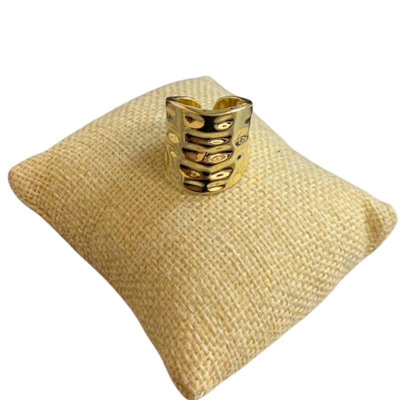 RG37 GOLD HAMMERED ADJUSTABLE RING