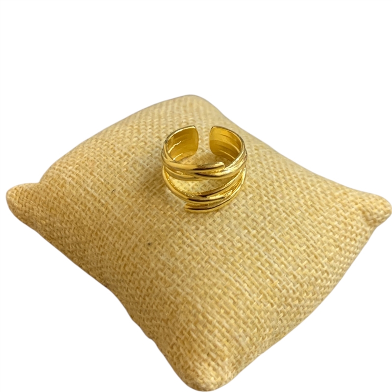 RG41 GOLD TWISTED LINE ADJUSTABLE RING