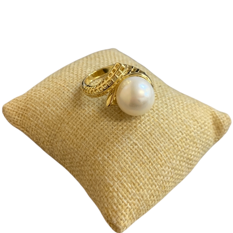 RG42 GOLD PEARL ADJUSTABLE RING