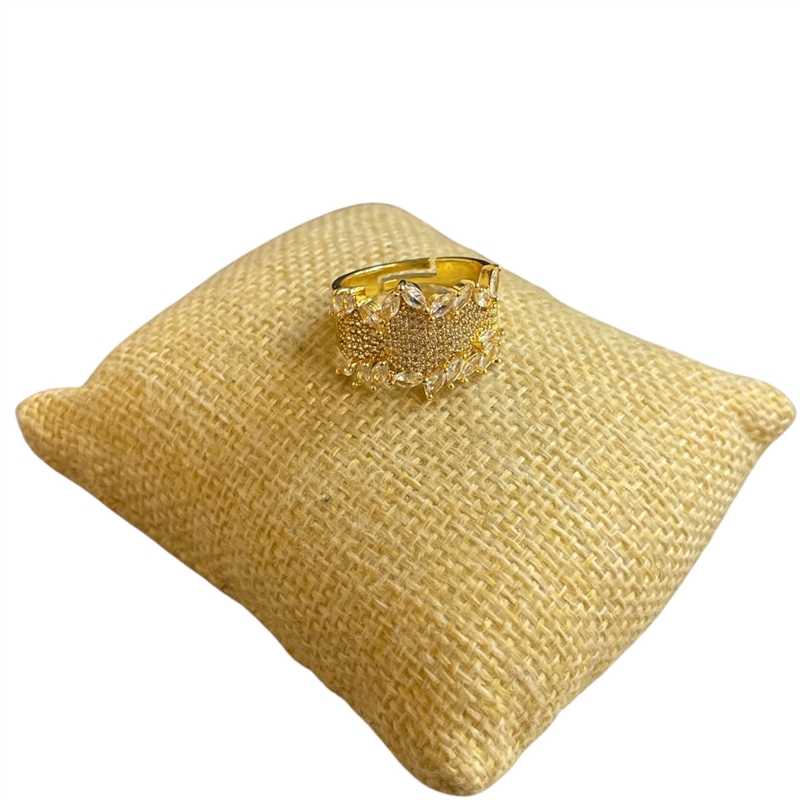 RG64 GOLD CRYSTAL ADJUSTABLE RING