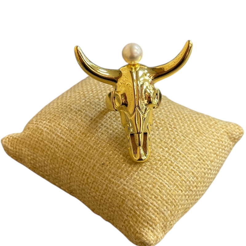 RG84 PEARL BULL HEAD ADJUSTABLE RING