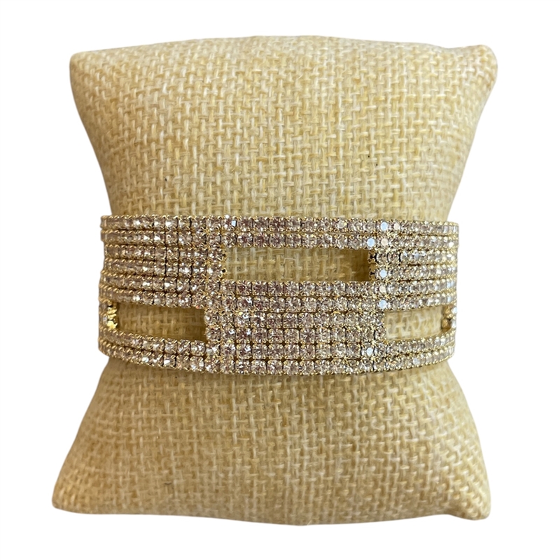 RH04 MEMORY WIRE CUFF RHINESTONE BRACELET