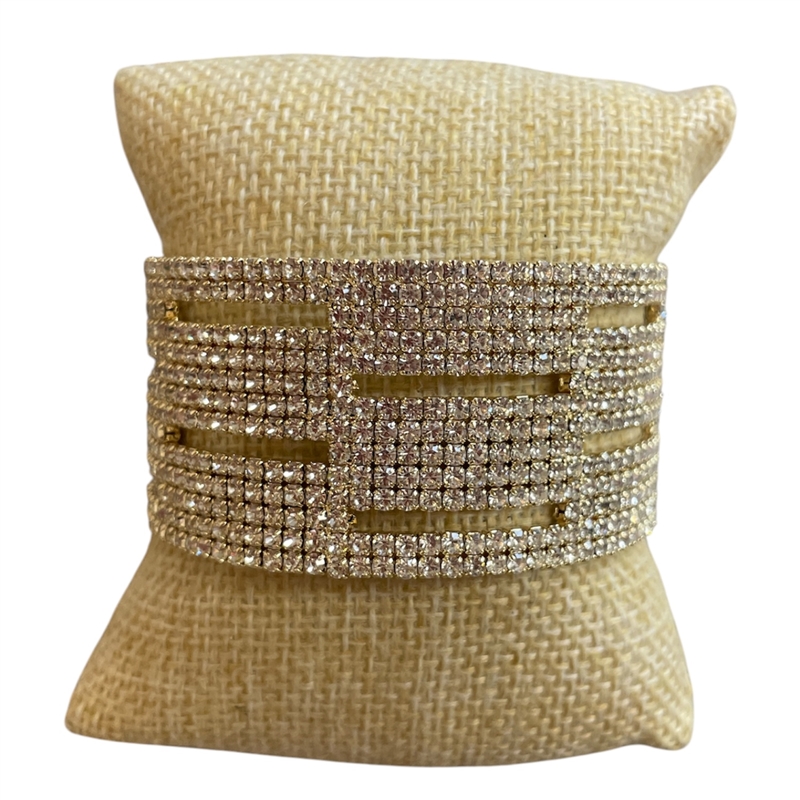 RH05 14 LINE RHINESTONE CUFF BRACELET