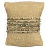 RS29 GREEN MULTI RHINESTONE STRETCH 7 PCS SET BRACELET