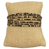 RS30  BLACK MULTI RHINESTONE STRETCH 7 PCS SET BRACELET