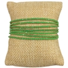 RS33  GREEN  RHINESTONE STRETCH 7 PCS SET BRACELET
