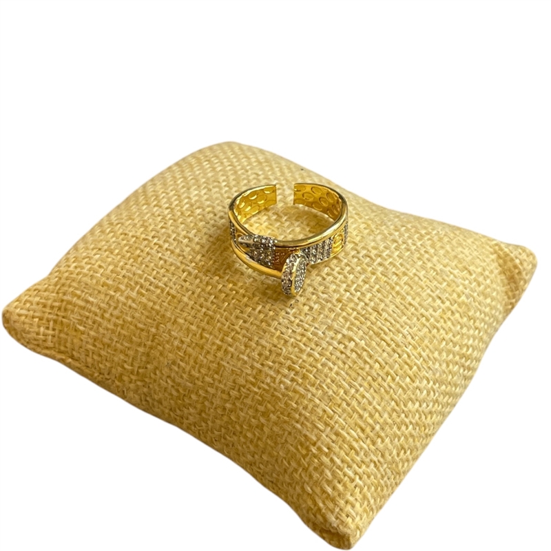 RTT03 TWO TONE PAVED NAIL ADJUSTABLE RING