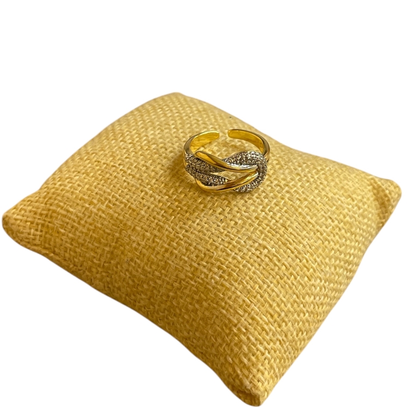 RTT04 TWO TONE TWISTED INFINITY ADJUSTABLE RING