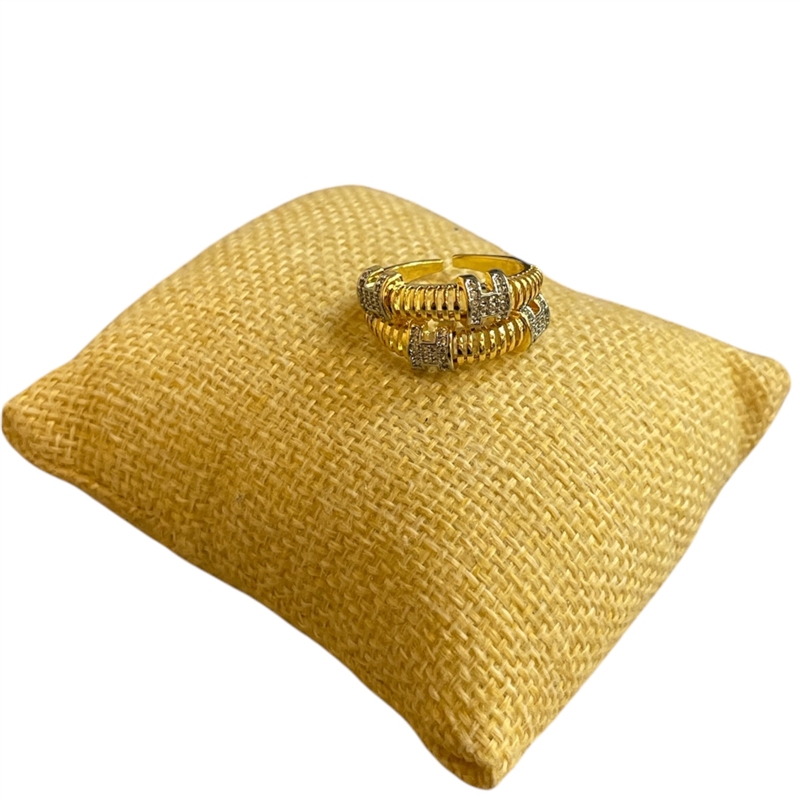 RTT06 TWO TONE H PAVED ADJUSTABLE RING