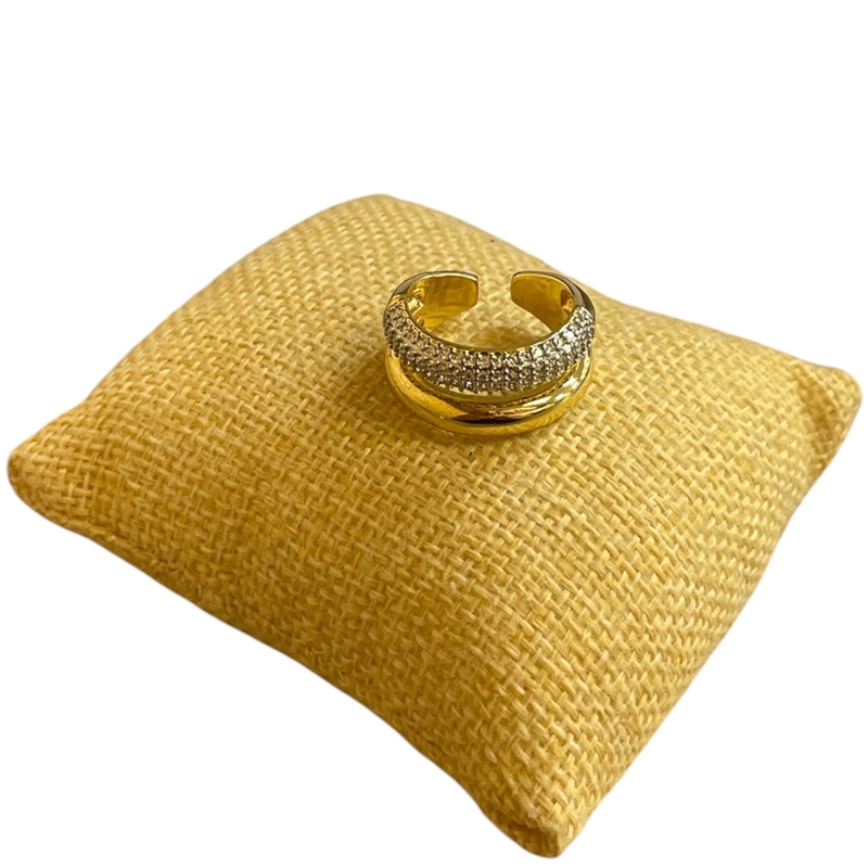 RTT13 TWO TONE 2 ROW ADJUSTABLE RING
