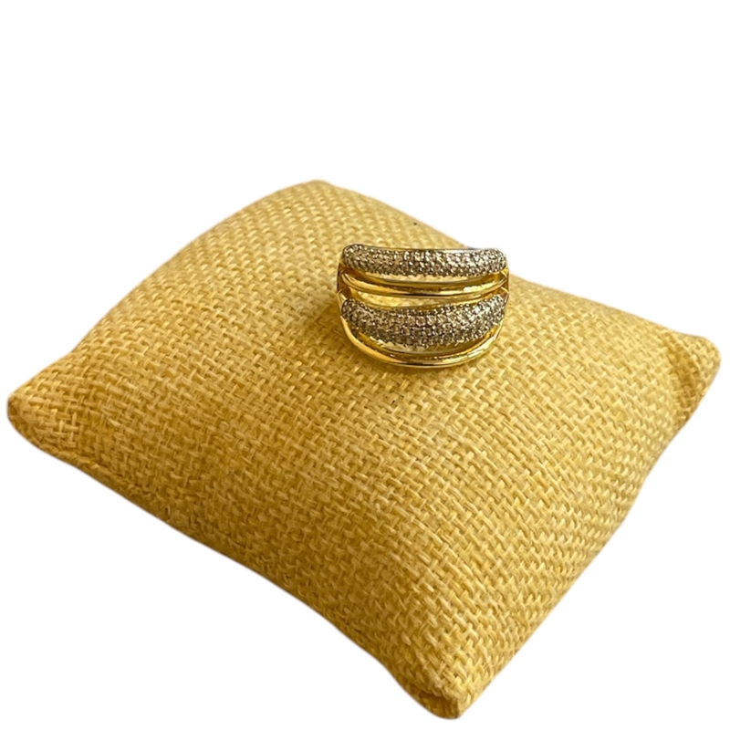 RTT16 TWO TONE PAVED ADJUSTABLE RING