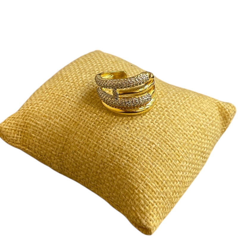RTT17 TWO TONE PAVED ADJUSTABLE RING