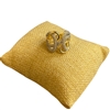 RTT19 TWO TONE OPEN TWISTED ADJUSTABLE RING
