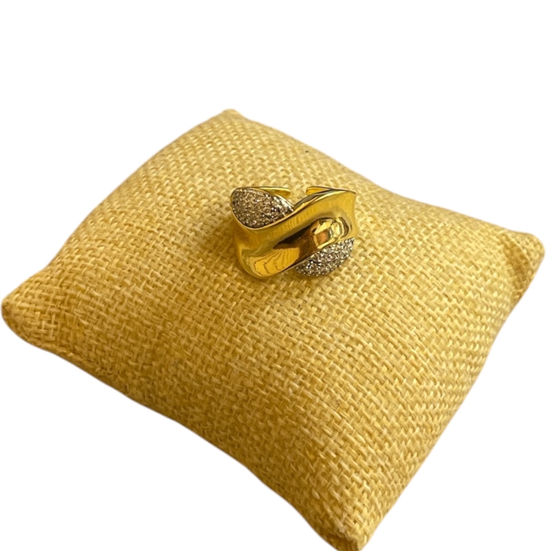 RTT21 TWO TONE WAVY ADJUSTABLE RING