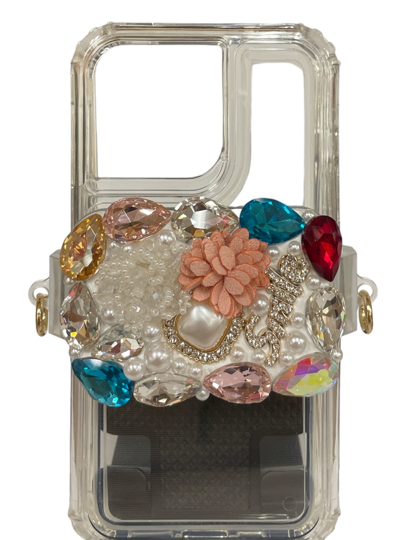 S80M  MULTI COLOR  STONE ADJUSTABLE  CELLPHONE HOLDER