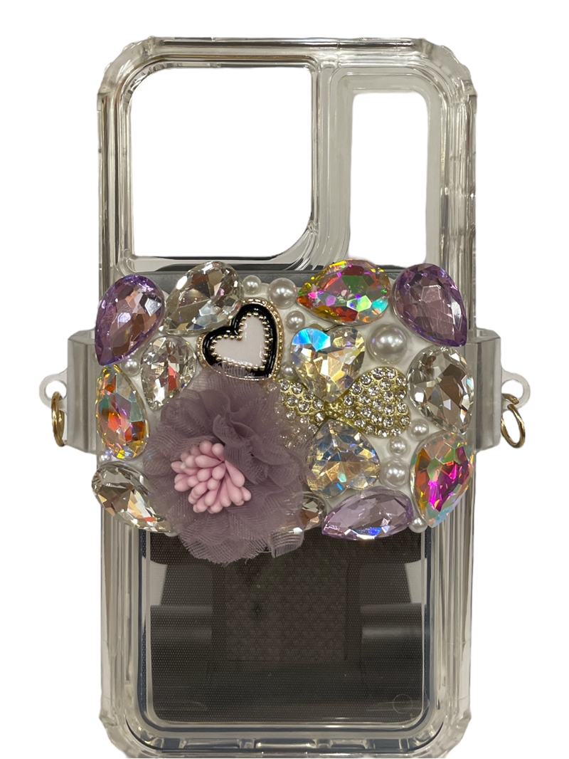 S80MF  MAUVE FLOWER  ADJUSTABLE CELLPHONE HOLDER