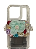 S80MM  MINT FLOWER MULTI COLOR STONE ADJUSTABLE CELLPHONE HOLDER