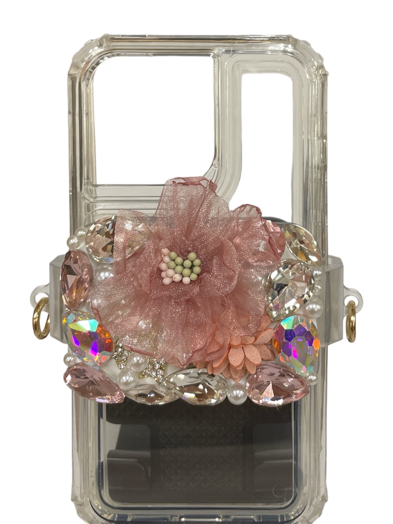 S80MU  MAUVE FLOWER  ADJUSTABLE  CELLPHONE HOLDER