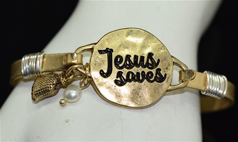 SB0388 Jesus Saves Bracelet