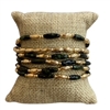 SB1139 GOLD MULTI BEADED 6 PCS BRACELET SET