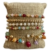 SB1140 CRYSTAL 5 PC SET STRETCH BRACELET