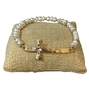 SB1222 PEARL BEADED CROSS BRACELET