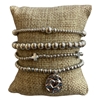 SB1224 CROSS & HEART CHARM BEADED BRACELET