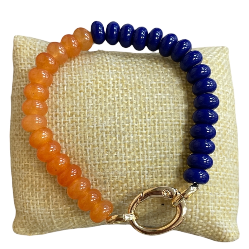 SB1240 TWO TONE ACRYLIC BEADED STRETCH BRACELET