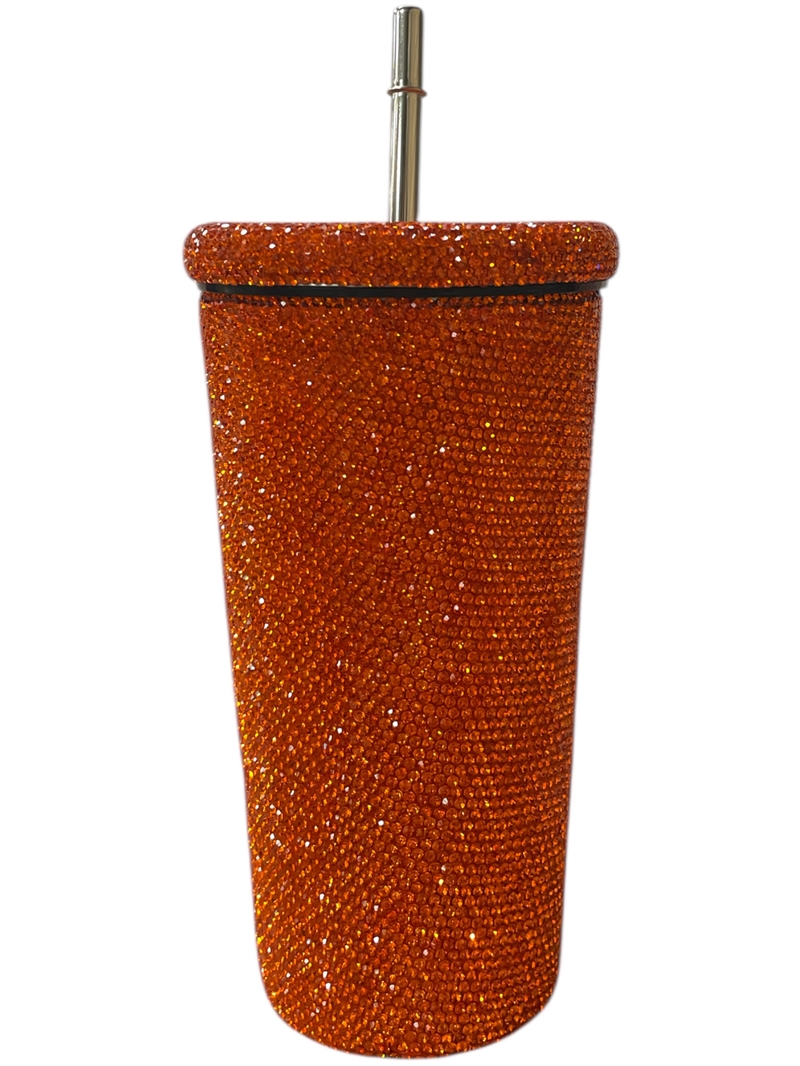 SC200 ORANGE RHINESTONE SODA CUP