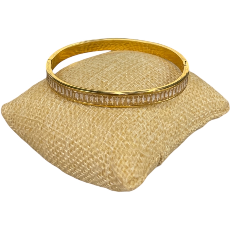 SE103 STAINLESS STEEL CLEAR BAGUETTE BRACELET