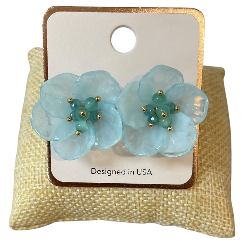 SE1043 ACRYLIC PASTEL FLOWER STUD EARRINGS